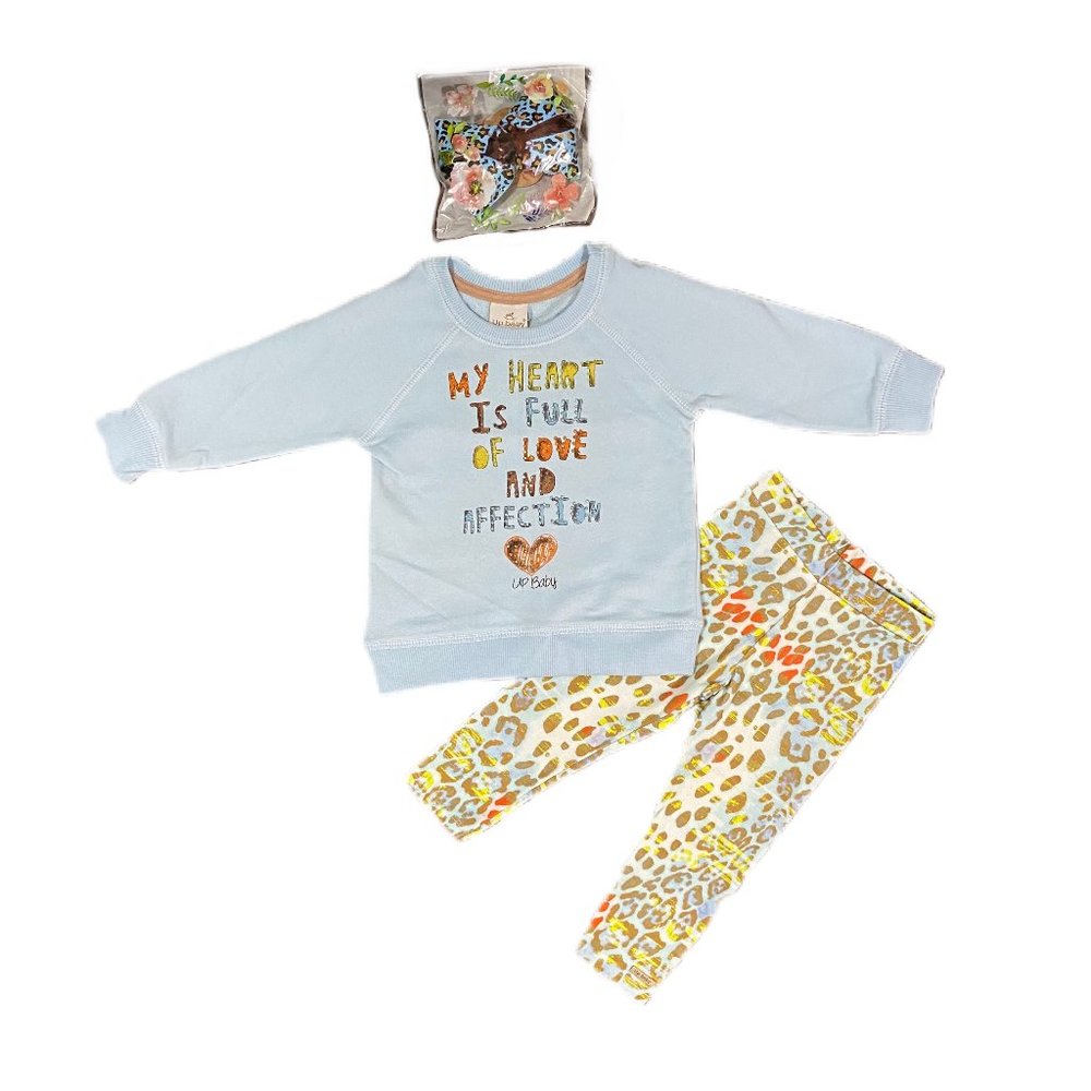'Up Baby' Long Sleeve Sweater Top With Leggings